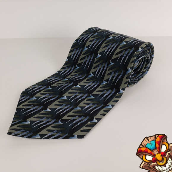 J. Garcia VIntage Men's Silk Tie Chicken & Cat Collection Eighteen Abstract EUC - Picture 1 of 6
